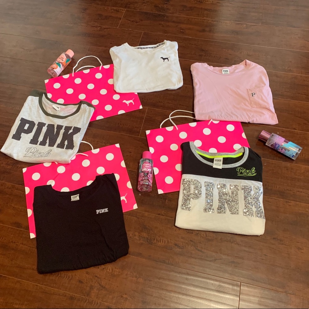 ❌ SOLD ❌  5 Victoria Secret Pink Tees!!
